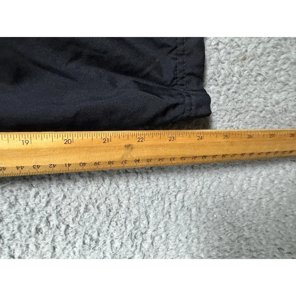 Y2K Nike Kids Track Pants Black White Side Stripe Jersey Lined Ankle Zip M 10-12